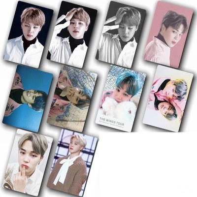 Kpop Bts JIMIN HD Waterproof Lustre Photo Card Stiker Kartu Kristal LY