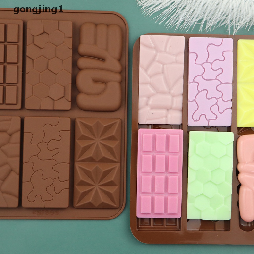 Ggg 6kisi Waffle Kecil Persegi Panjang Coklat Batangan Silikon Candy Mold Tray ID