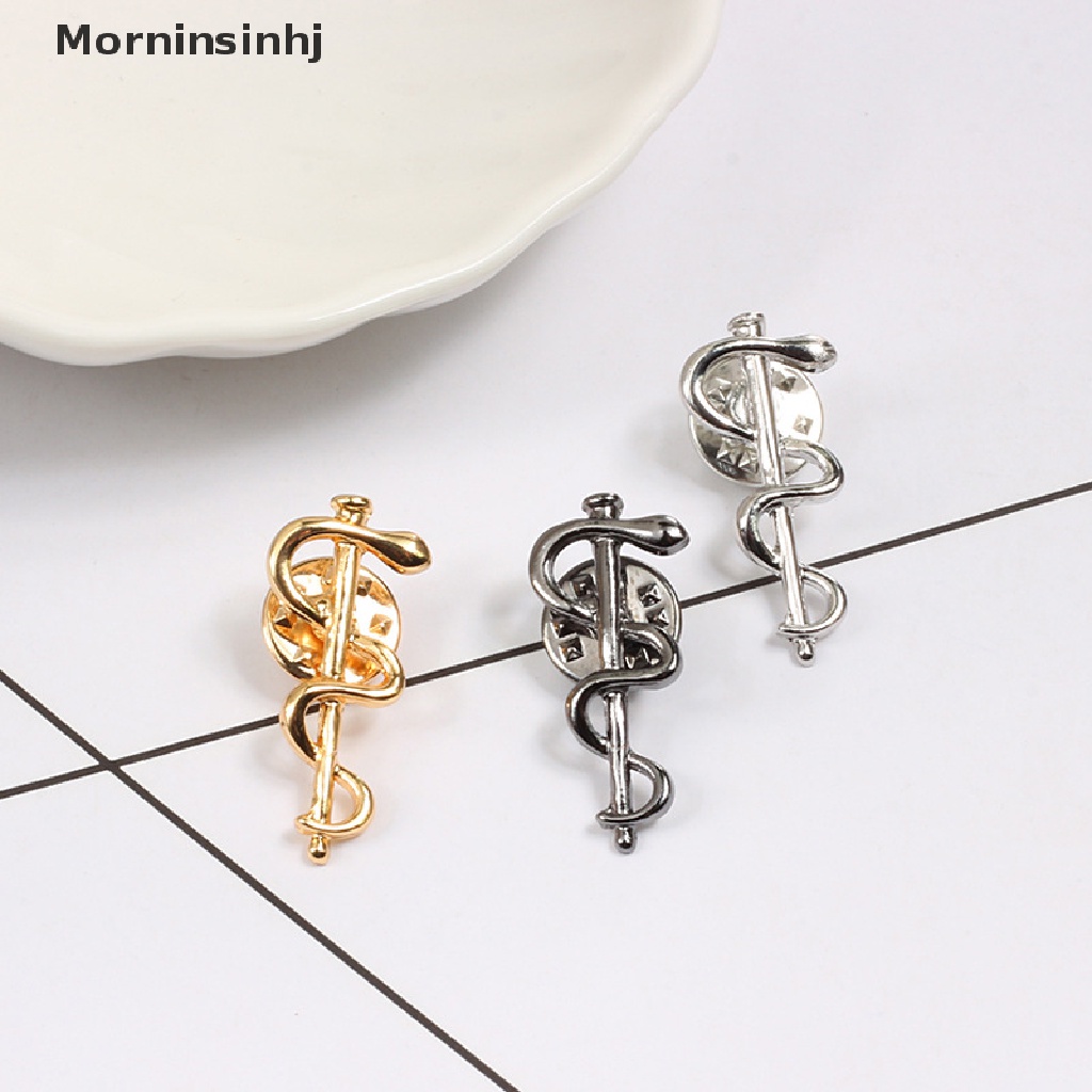 Mornin Vintage Snake Cane Metal Alloy Pin Gesper Brooch Bros Dokter Perawat Simbol Enamel Lencana Fashion Perhiasan id