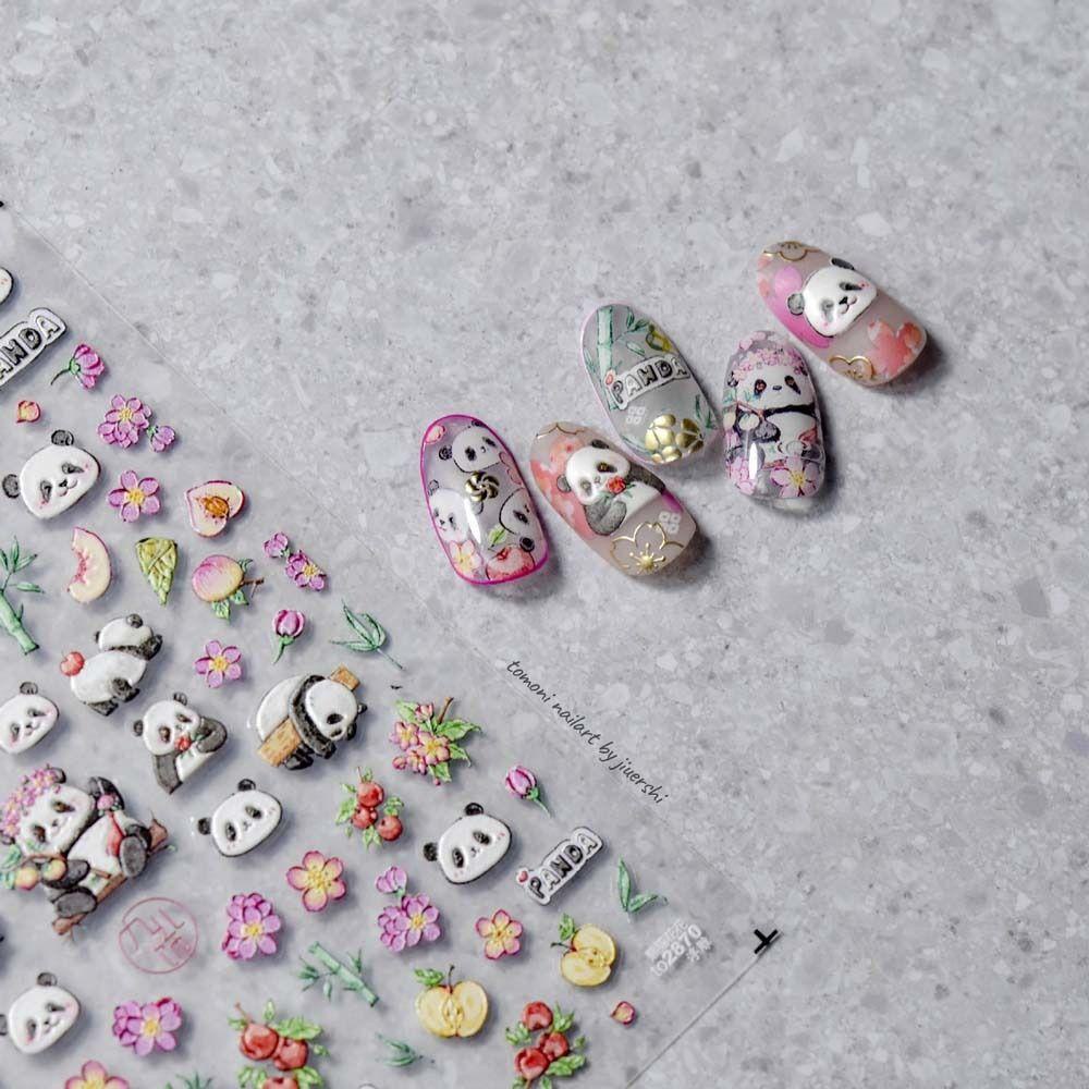 Mxbeauty Kartun Stiker Kuku Wanita Perekat Diri Hewan Anjing Jelly Stiker Dekorasi Kuku
