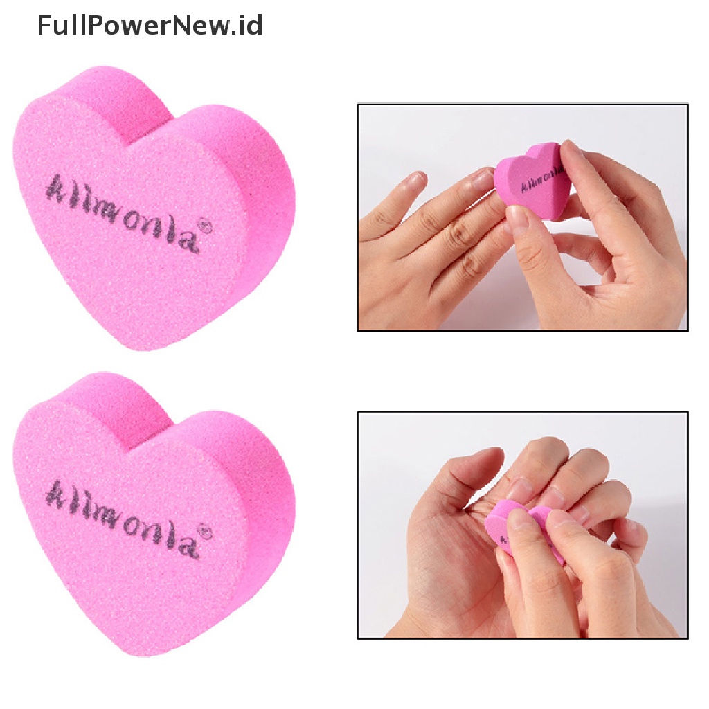 Power 10Pcs Pink Bentuk Hati Kikir Kuku Alat Manicure Nail Emery Board Manicure ID