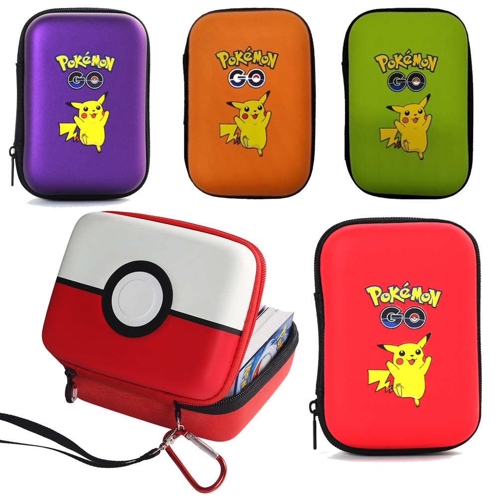 Bisa Tahan 55kartu Pokemon Storage Bag Binder Album Trading Case Card Holder Pelindung Buku Collections Mainan Anak