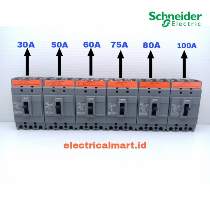 Schneider NFB EasyPact EZC100F 3P MCCB 60A 75A 80A 100A 10kA ORIGINAL