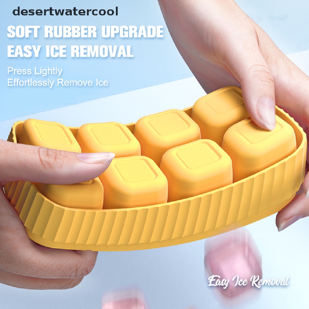 Deid 8kisi Cetakan Es Batu Silikon DIY Dengan Tutup Ice Cube Mold Alat Dapur Martijn