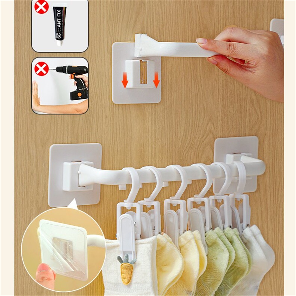 No Punching Baju Anak Batang Gantung Hiasan Dinding Bayi Air Liur Handuk Kaus Kaki Penyimpanan Kait