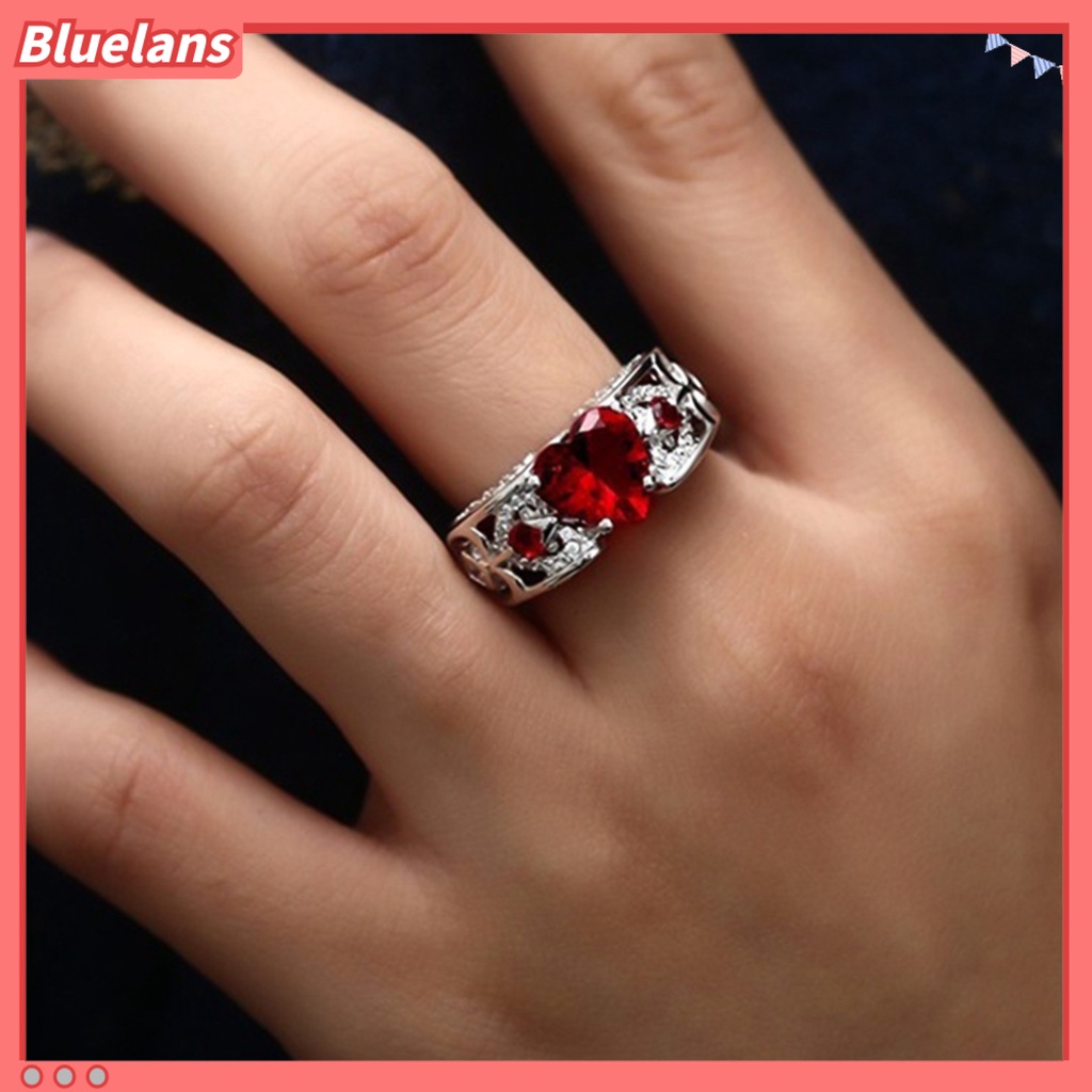 {In Stock} Cincin Berbentuk Hati Gaya Eropa Bahan Alloy Dekorasi Jari Wanita Romantis Untuk Hadiah Valentine