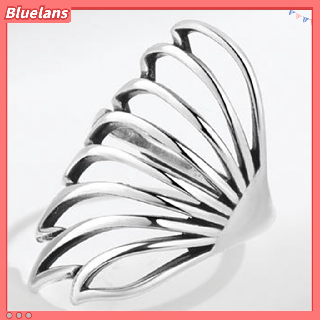 {In Stock} Hip-hop Berlebihan Tembaga Wanita Cincin Berongga Kupu-Kupu Pembukaan Jari Cincin Perhiasan Aksesoris