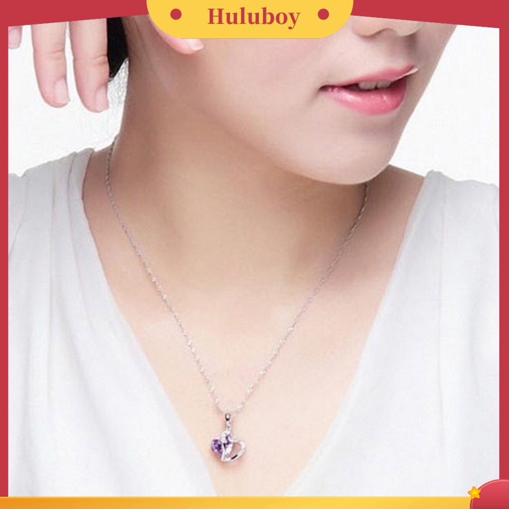 {Ready Stock} Liontin Kalung Cubic Zirconia Hias Perhiasan Hadiah Bentuk Hati Wanita Fashion Pendant Necklace Untuk Kehidupan Sehari-Hari
