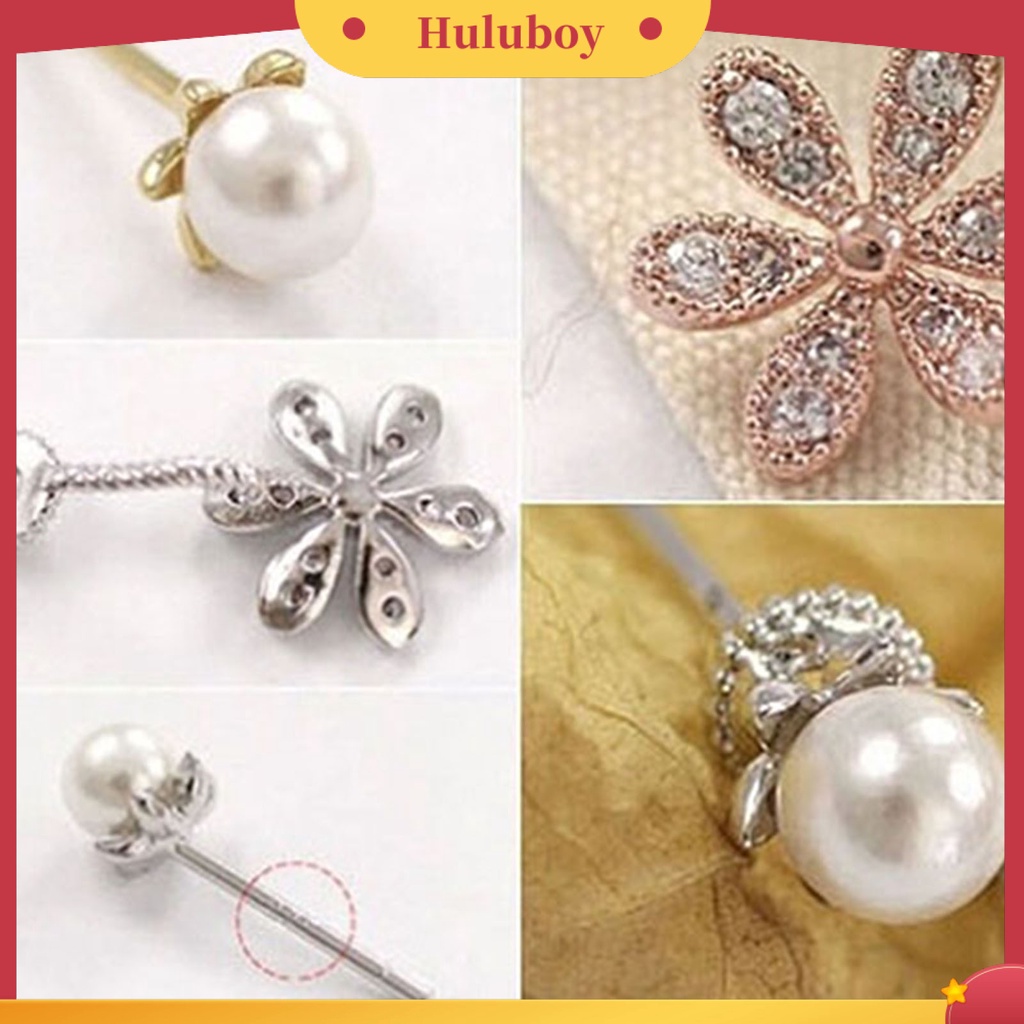 {Ready Stock} Anting Wanita Berkilau Anti Karat Alloy Berlian Imitasi Bunga Faux Pearl Ear Studs Untuk Belanja