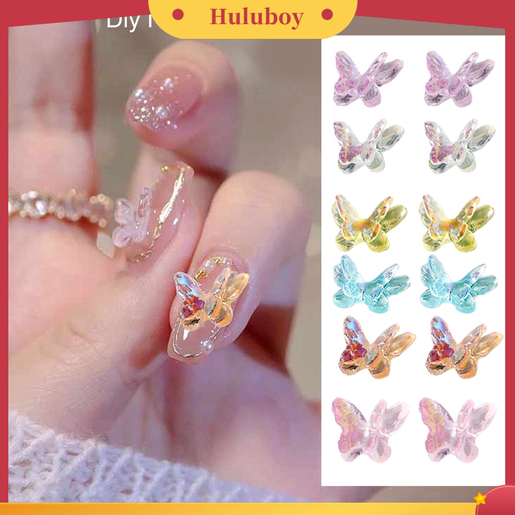 {In Stock} 1tas Dekorasi Kuku Kupu-Kupu Bentuk Indah Warna Vibrant Realistis Mempesona Efek Visual Tidak Luntur 3D Butterfly Nail Art Ornamen Manicure Jewelry Perlengkapan Kuku