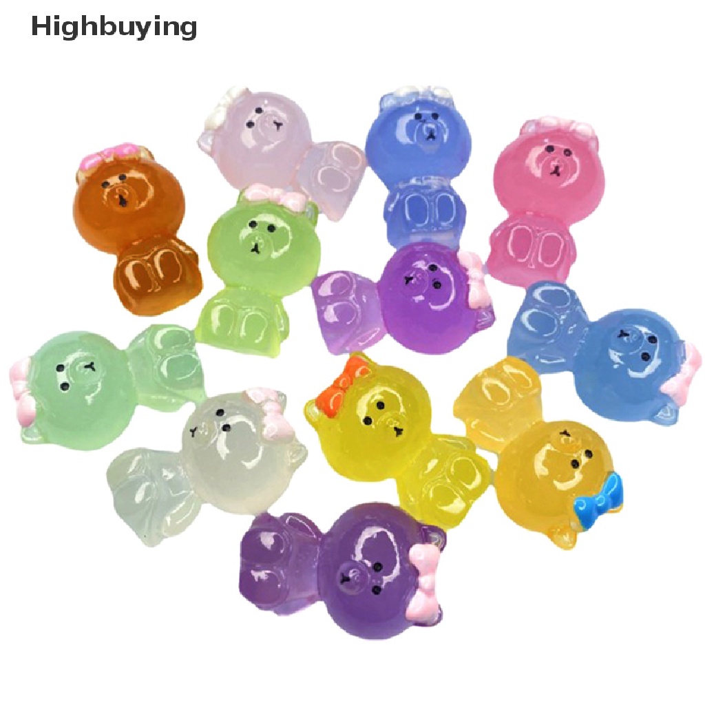 Hbid 5pcs Patung Mini Bercahaya Glow In The Dark Mainan Boneka Angka Ornamen Micro-Landscape Set Resin Craf Glory