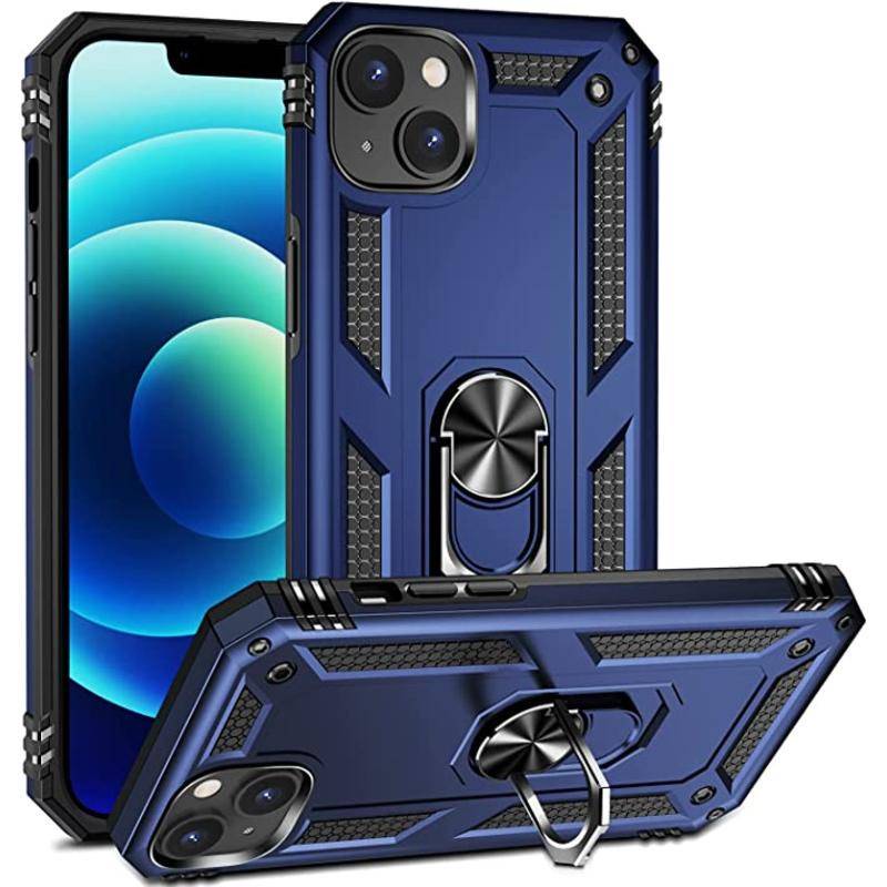 IPHONE Casing Ponsel Armor Heavy Duty Untuk Iphone14 13 12 Pro Max 360derajat Rotate Kickstand Magnetic Shockproof Metal Ring Cover Untuk Iphone14 14Plus