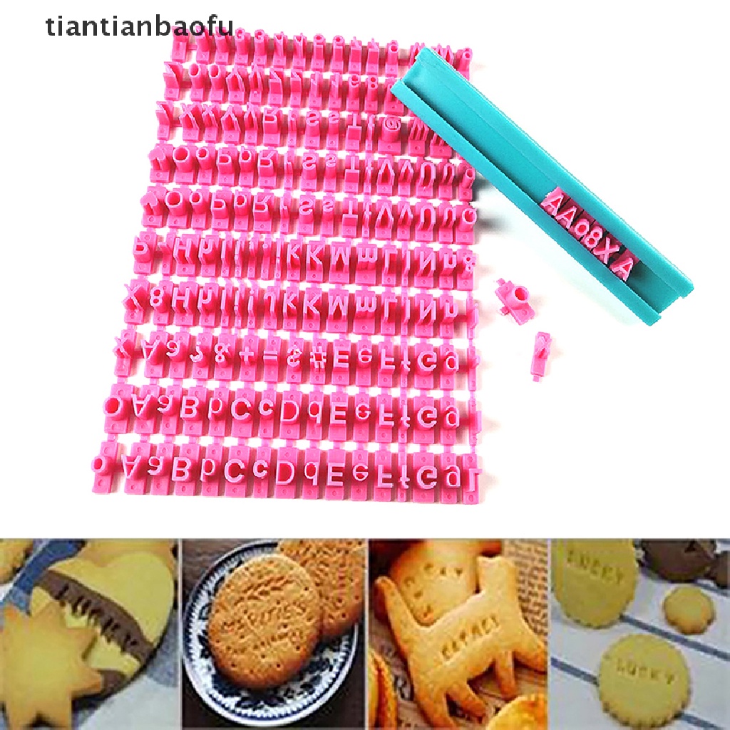 [tiantianbaofu] 1set Huruf Angka Cetakan Kue Kering Alfabet Press Stamp DIY Kue Baking Tools Butik