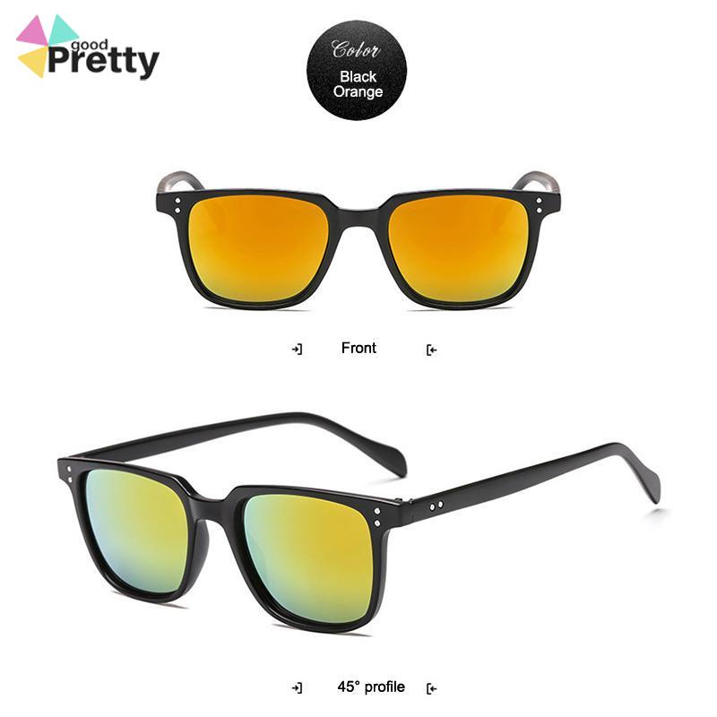 Korea Retro kacamata hitam kotak kecil dipersonalisasi Sunglassess Untuk Pria/Wanita - PD