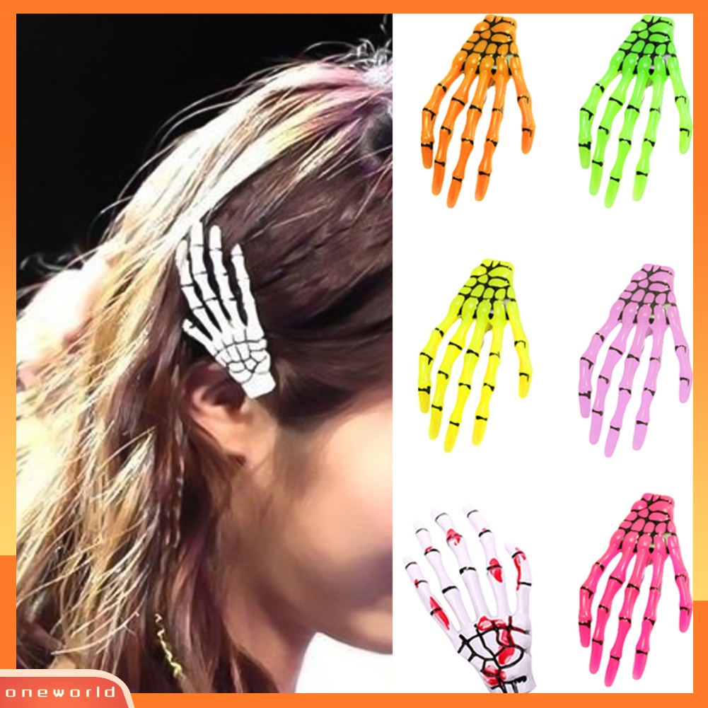 [ONE] Punk Wanita Skeleton Claw Zombie Tangan Hair Clip Hairpin Bobby Pin Dekorasi Halloween