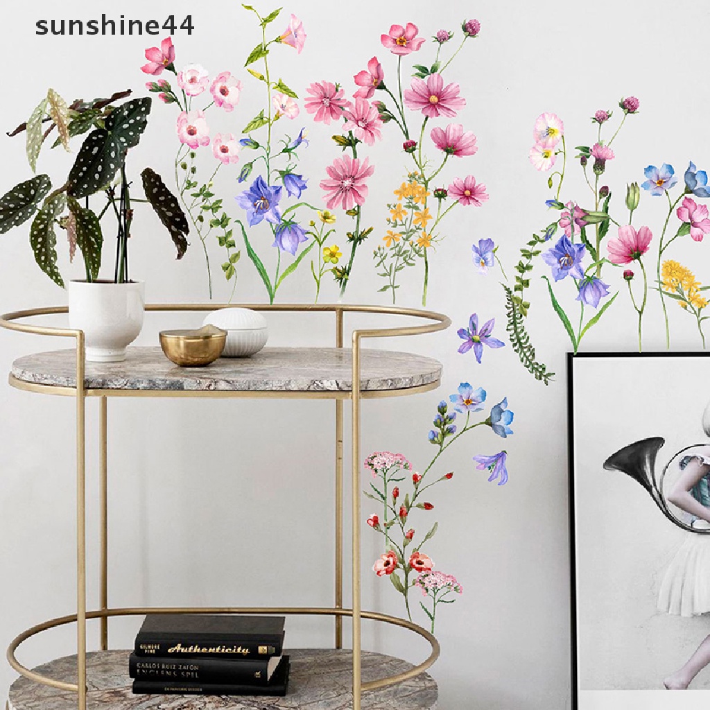 Sunshine Flowers Wall Stiker Dekorasi Kamar Rumah Poster Kamar Tidur Perekat Stiker Dinding ID