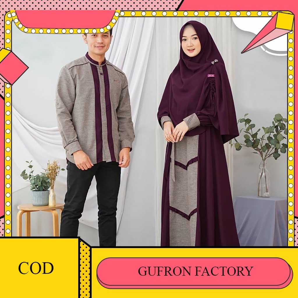 [R.A] Asoka Couple Baju Gamis Muslim Syarii Plus Kemeja Muslim Lengan Panjang Terlaris