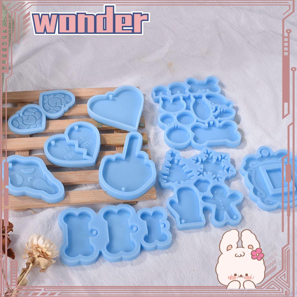 Wonder Dog Bone Hanging Tag Snowflake Perlengkapan Hewan Peliharaan Gantungan Kunci Liontin Resin Cetakan