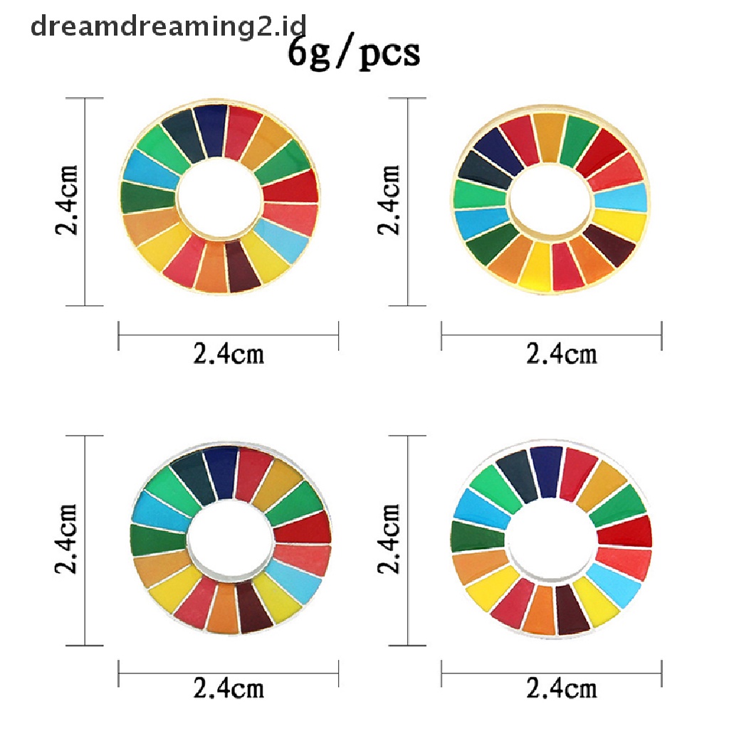 (hot) Enamal 17warna Bros Gawang Pembangunan Lestari Pin SDGs Pbb//