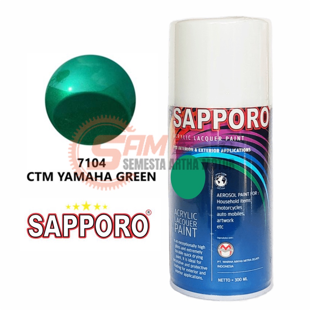 

Pilox Sapporo CTM Yamaha Green 7104 Cat Semprot 300ml Pilok Hijau Aerosol Spray
