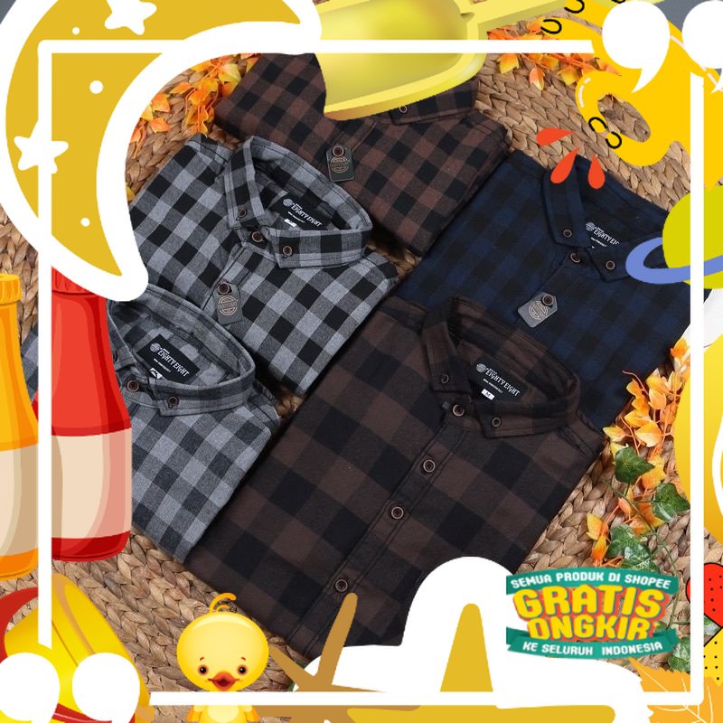 COTTON.ID - KEMEJA FLANEL PRIA LENGAN PANJANG PREMIUM QUALITY ORIGINAL - COTTON.ID HEM KEMEJA  KOTAK