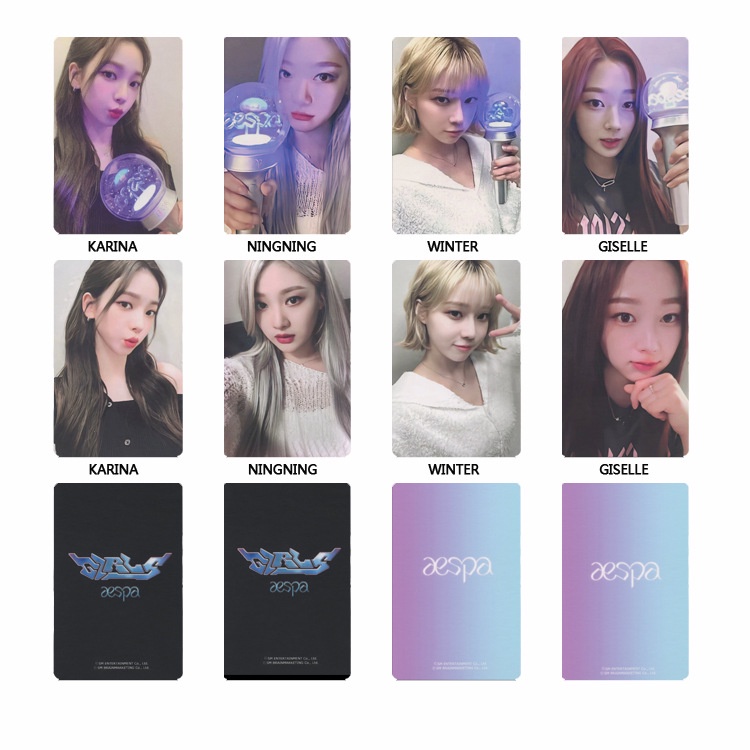 8pcs/set AESPA Mini Album Cewek Photocards NINGNING KARINA GISELLE Musim Dingin Lomo Kartu Kpop Postcards