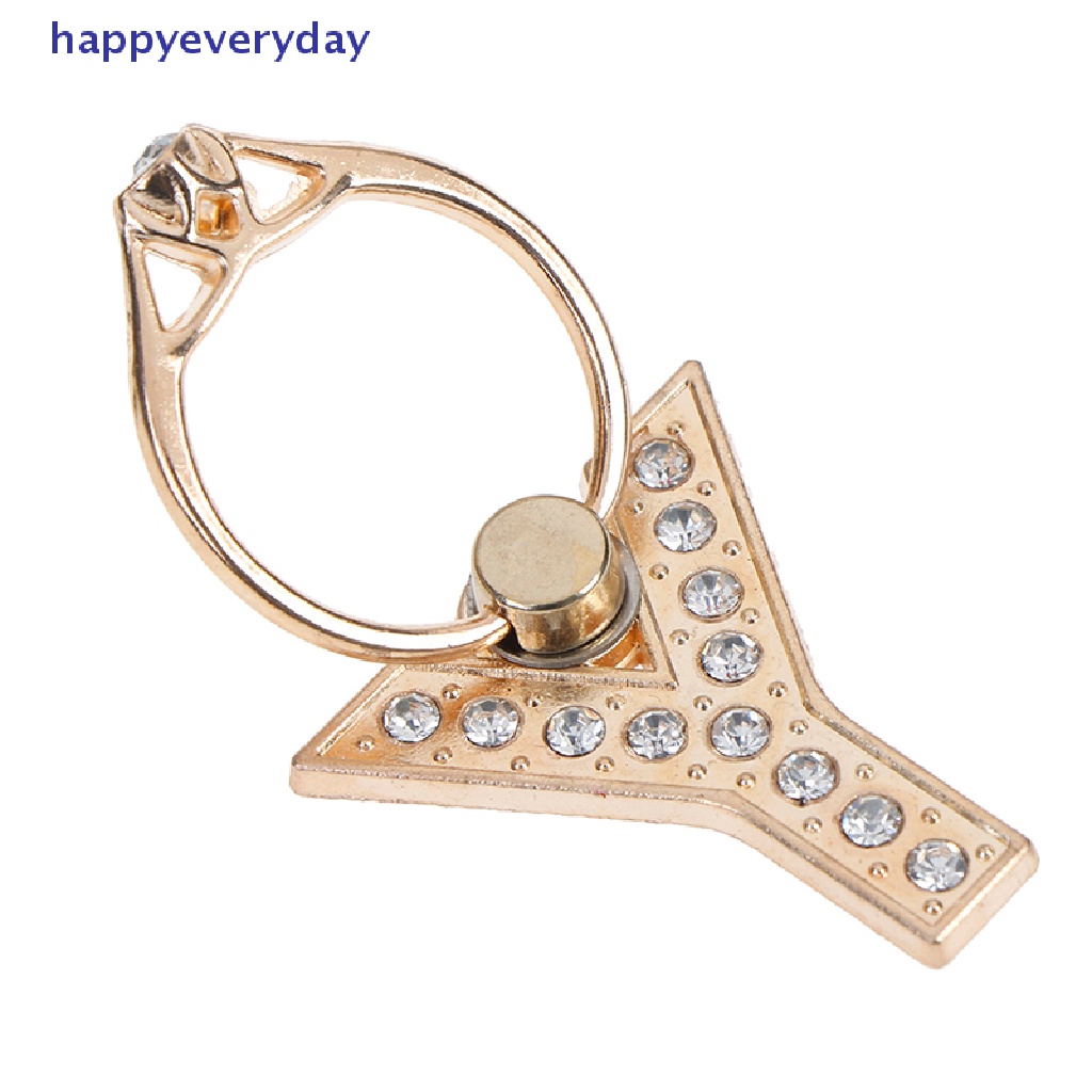 [happy] 1pcs Keserbagunaan Tren Mode Huruf Inggris Cincin Berlian Logam smartphone tablet Berdiri,100% Baru [ID]