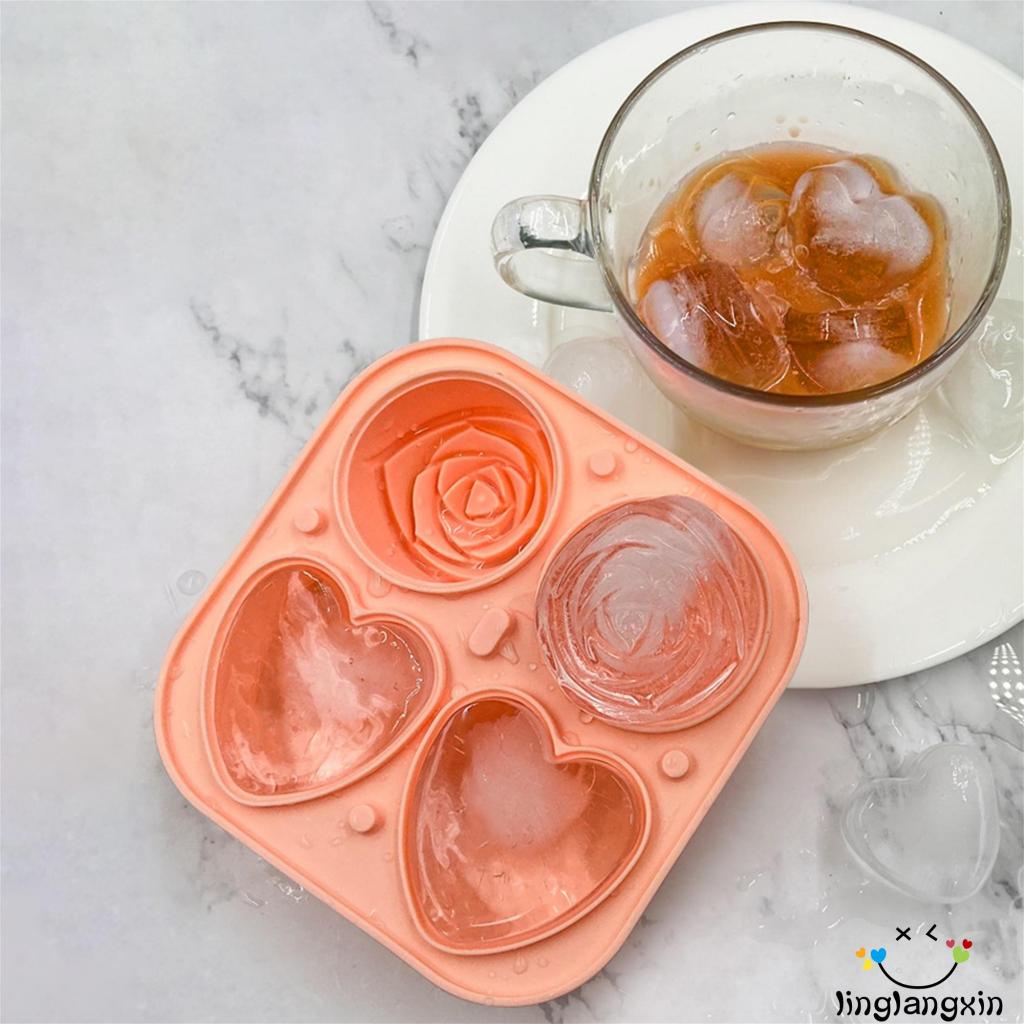 Llx-cetakan Es Silikon, Reusable Washable Rose/Diamond/Cube/Circle Mold Bar Alat Dapur Untuk Whiskey Milk Tea