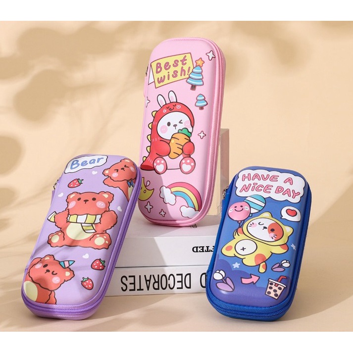 ST 50130 Kotak Pensil Anak Sekolah 3D Bahan EVA Anti Air - Kotak Pensil Serbaguna Motif Cartoon Lucu