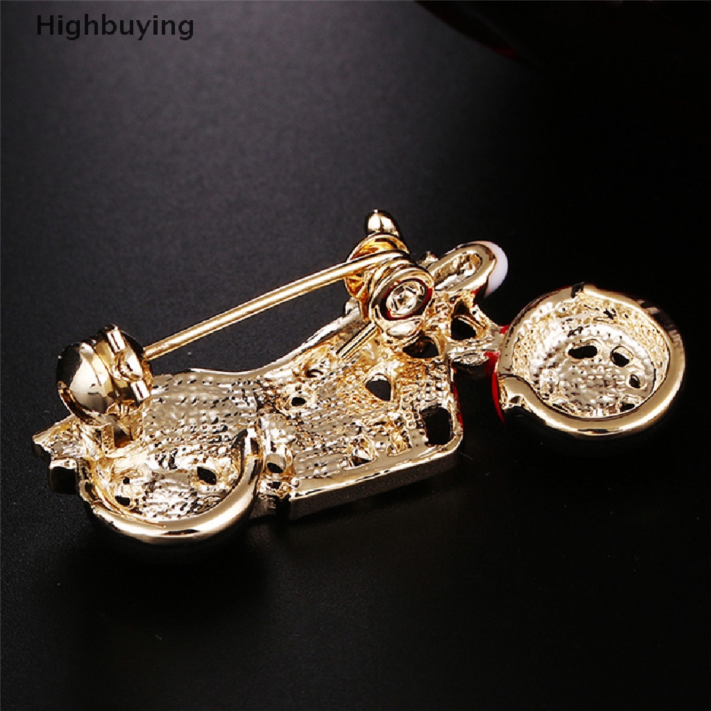 Hbid Enamel Motor Bros Pin Berlian Imitasi Kristal Jas Kerah Brooch Perhiasan Hadiah Glory