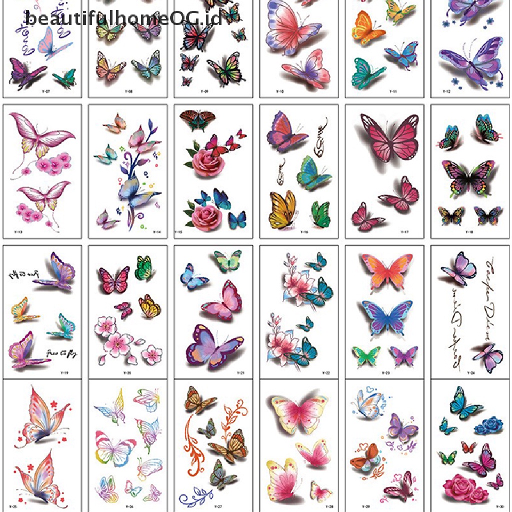 // Kecantikan// 30lembar/Set Stiker Tato Temporer Tahan Air Arm Clavicle Body Art Sticker **