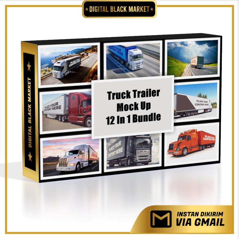 Truck Trailer Mock Up 12 In 1 Bundle