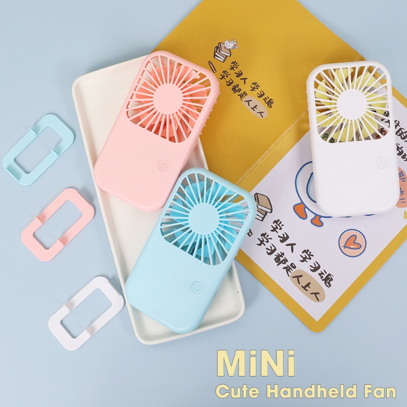 Multi-gear Adjustable USB Rechargable Handheld Square Pocket Fan/Stand Telepon Stabil Portabel Kipas Dapat Digantung Angin Kencang Kebisingan Rendah Pendingin