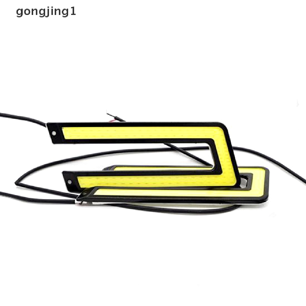 Ggg 1PC U-Shaped 12V LED COB Mobil Auto DRL Driving Daytime Running Lamp Lampu Kabut ID