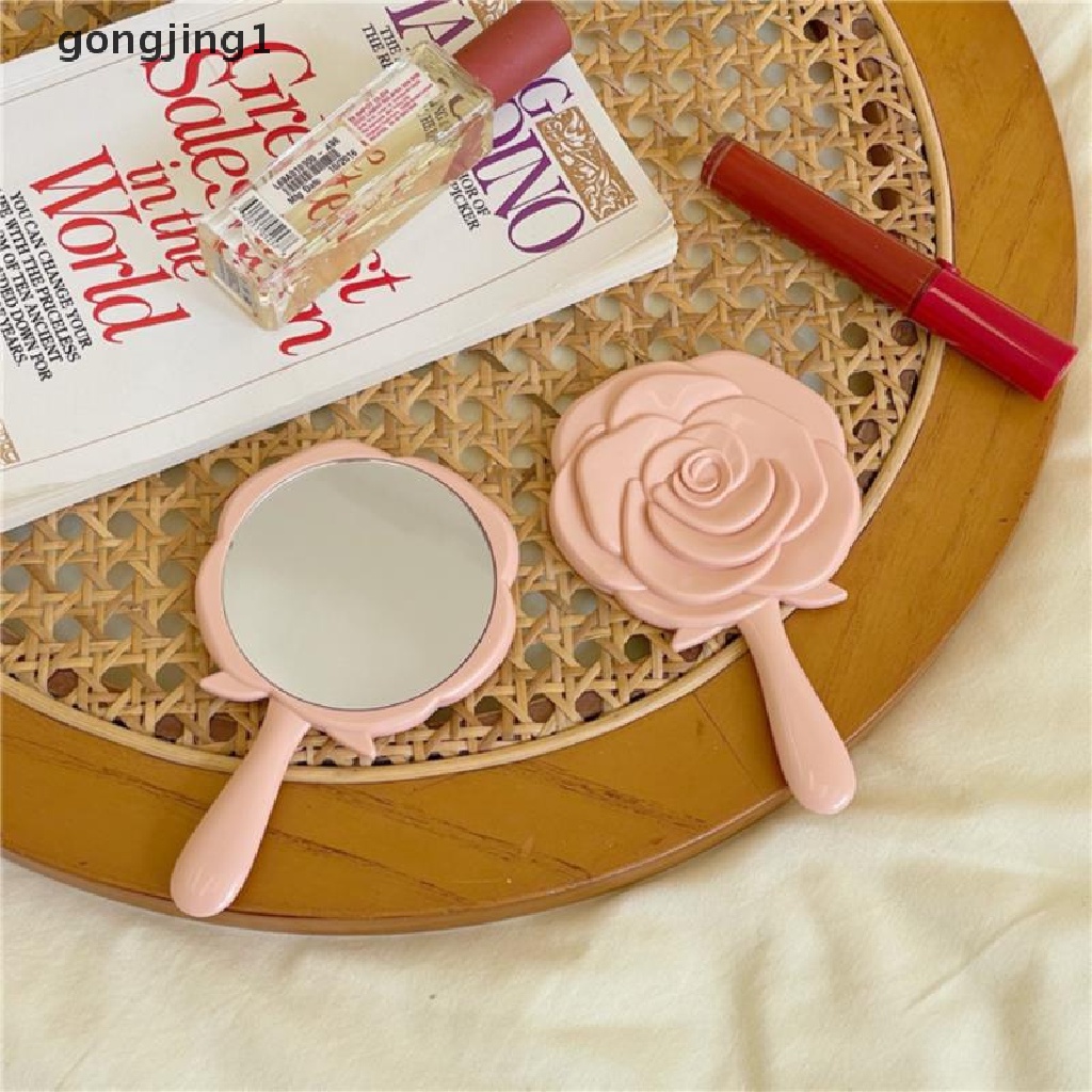 Ggg Kaca Rias Genggam Vintage Rose Kaca Rias Cermin Tangan Pocket Mirror ID