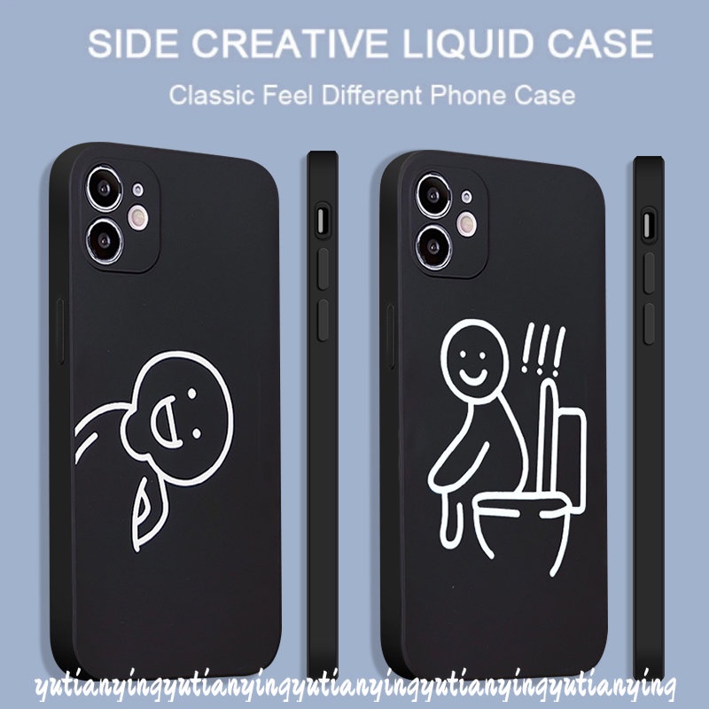 Casing Redmi Note 10s 10Pro 10 9 8 10 Pro Plus Redmi 11 9A 9C NFC 9T 12C 9 A1 10 Poco F3 X3 Pro M4 F4 M5 M3 Pro M3 MI 10 11 Lite 10T Soft Couple Lucu Cute Sarung Karakter Garis