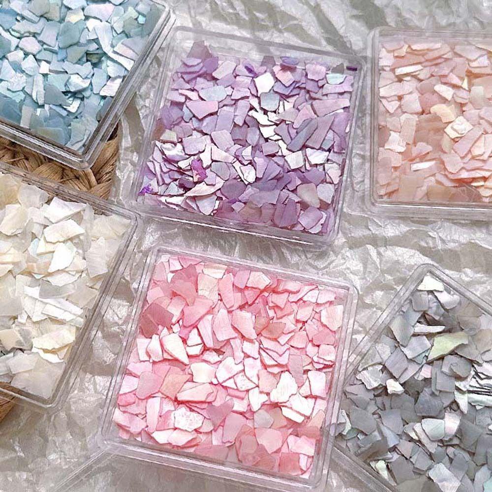 Agustina Dekorasi Nail Art Warna-Warni DIY Nail Art Shell Slice Shell Nail Sequin Nail Spangles Tips Shell Hiasan Kuku