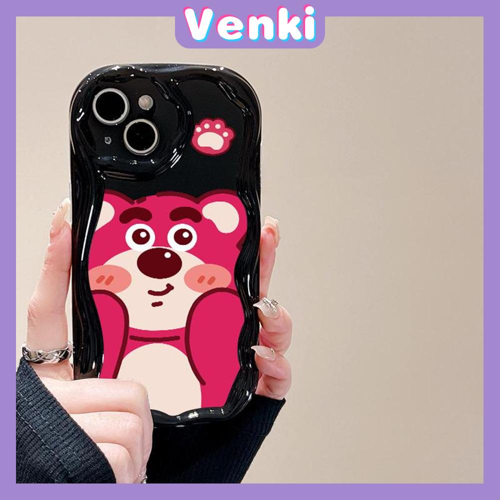 Case for iPhone 11 Pro Max TPU Soft Glossy Curved Wave Case Cute Cartoon Bear Camera Protection Shockproof For iPhone 14 13 12 11 Plus Pro Max 7 Plus X XR