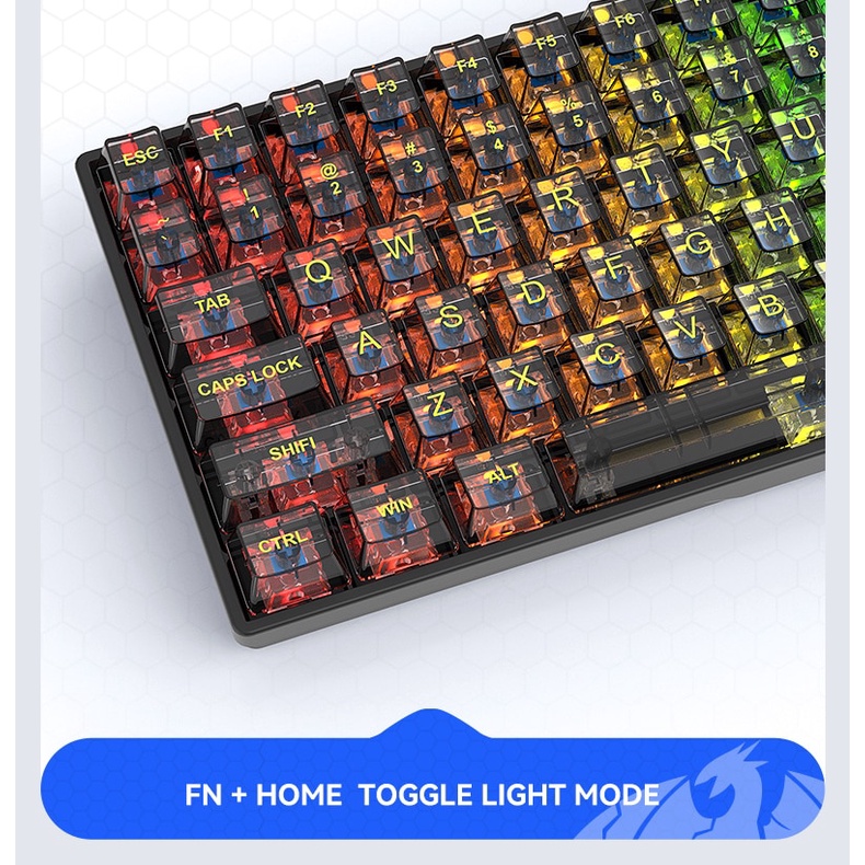 K840 84kunci Hotswap Keyboard Mekanik RGB Custom Keyboard Transparan Keycap Type-C Keyboard Mekanik Gaming Kabel Untuk Game