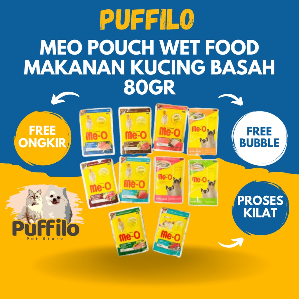 MEO POUCH WET FOOD MAKANAN KUCING BASAH 80GR