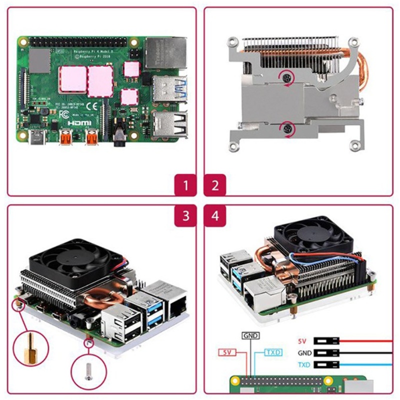 Zzz ICE Tower Cooling Fan PC Fan Heatsink Untuk Raspberry Pi 4B Kipas Pendingin CPU