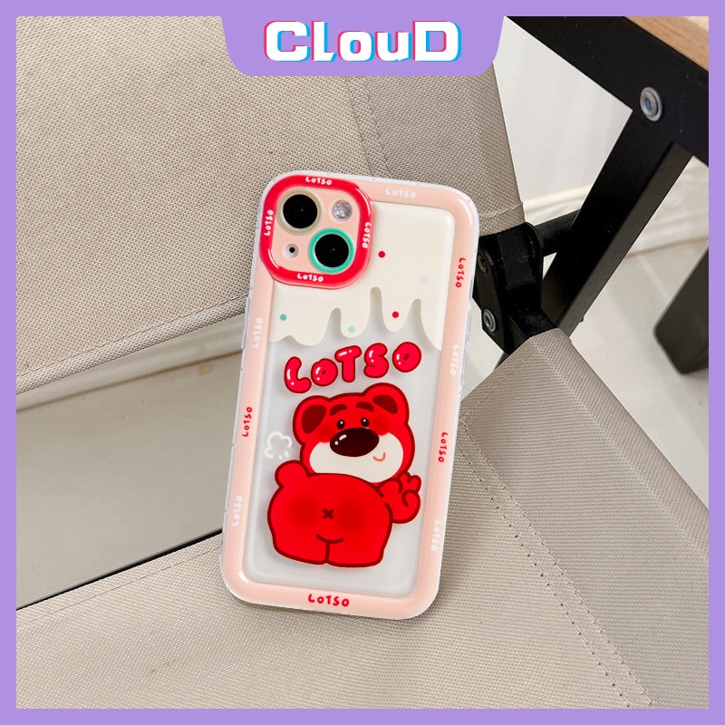 Kartun Strawberry Bear Manyo Couple Case Redmi 9C 9A 10A 10 9T A1 9C NFC Redmi Note 11s 11 10 9 10s Note11 Note9 Note10s Note10 Cute Winnie the Pooh Airbag Shockproof Soft Cover