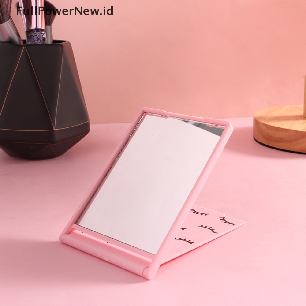 Power Hand Held Mirror Barber Lady Square Makeup Vanity Mirror Cermin Rias ID