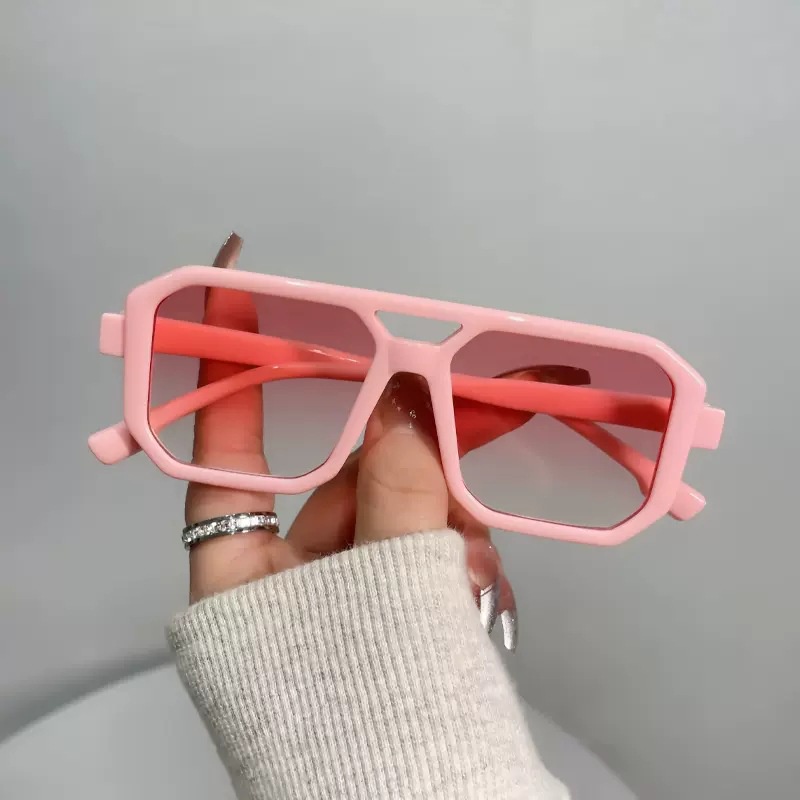 (YUZHU) Kacamata Hitam Balok Ganda Anak-Anak Fashion Korea Trend Candy Color Party Sunglasses Untuk Cewek/Cowok