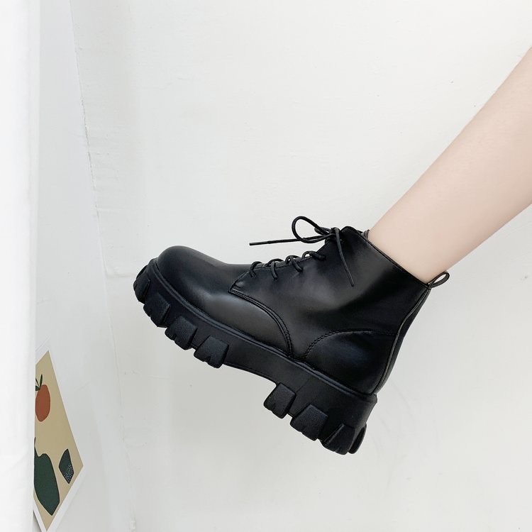 Sepatu Boots Wanita Import Hitam Docmart Premium Quality