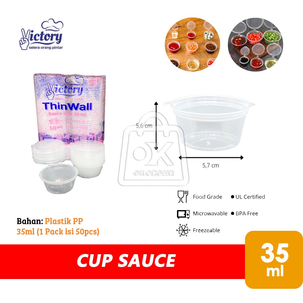 Thinwall Cup Sauce 35ml / Cup Sambal / Cup Saos (1pack isi 50pcs)