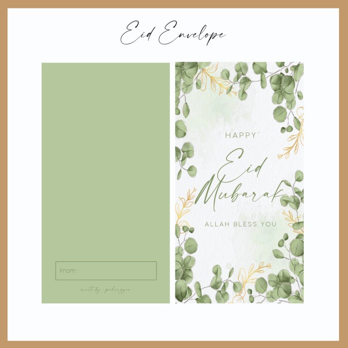 

Custom Envelope Amplop Eid Mubarak Lebaran/ Idul Fitri Premium Doff - 01, Standard 8x10cm