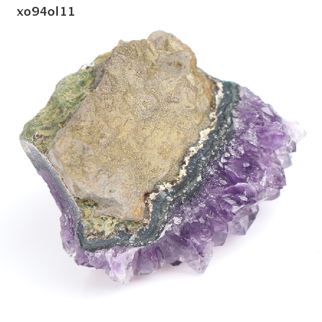 Xo Natural Amethyst Cluster Kristal Spesimen Batu Penyembuhan Bijih Kasar OL