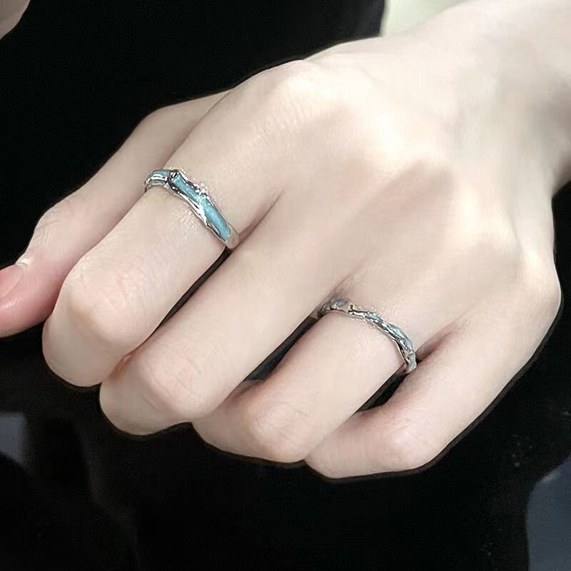 Cincin Geometris Bahan Alloy Fashion Untuk Wanita