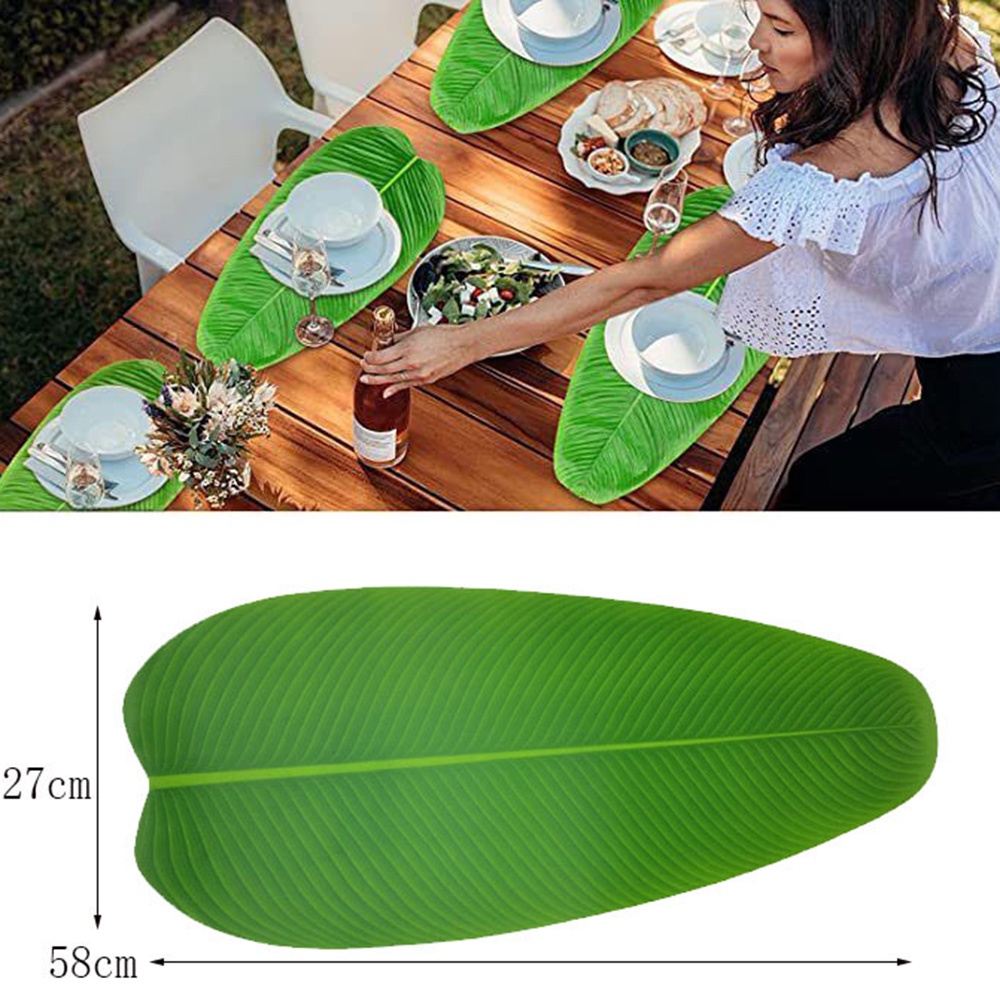 Ins Realistis Hiasan Meja Daun Pisang Dan Daun Teratai Untuk Pesta Piknik Outdoor